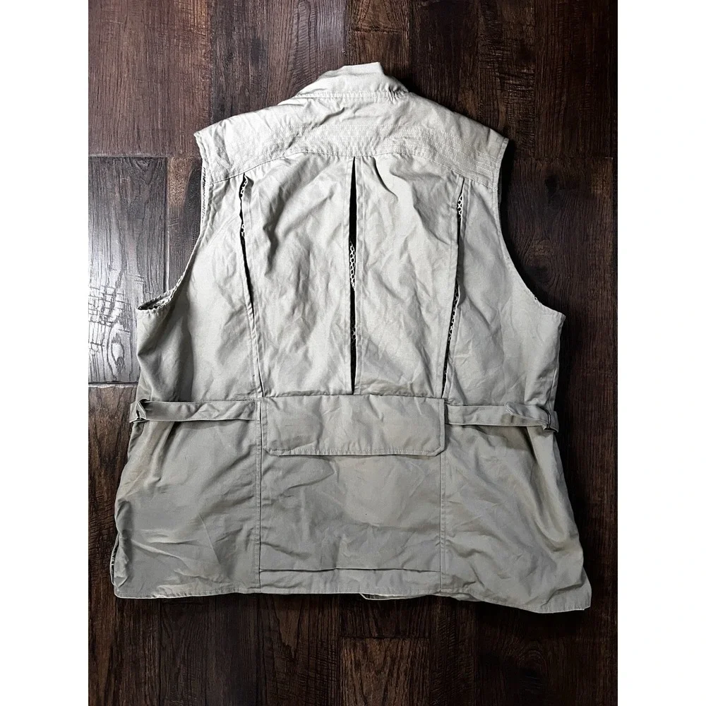 VTG Field & Stream Fly Fishing Vest Mens XL Khaki Multipocket Outdoors Zip Vent